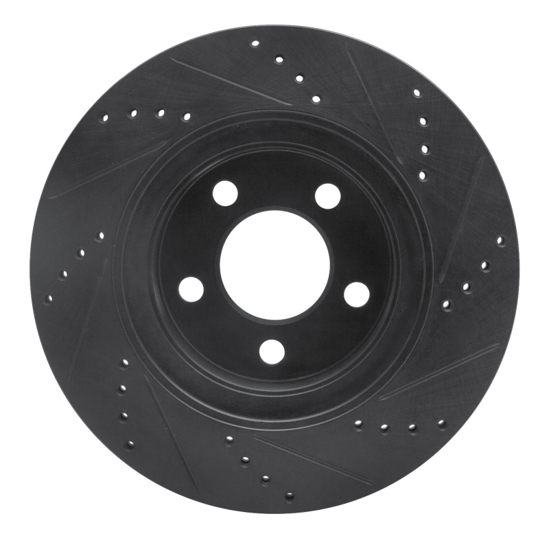 Ford Ranger Brake Rotor (1) - Front Left - R1 Concepts - Drilled & Slotted - Black - `01-`11